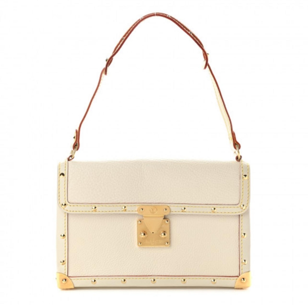 Auth Louis Vuitton Suhali Ivory Trunk Bag